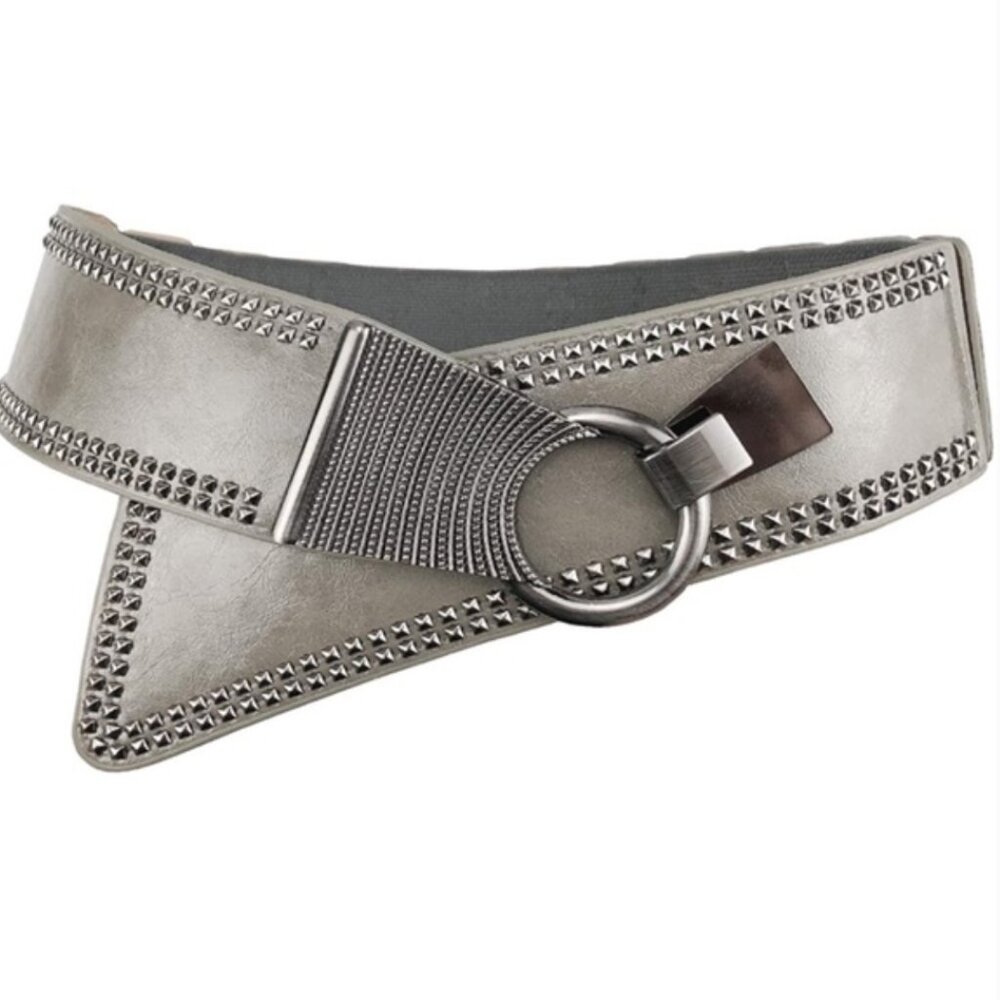 Waist Belt Elastic Stretch Cinch Belts With Interlock Buckle
